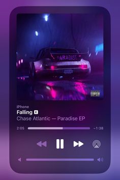 an audio player with the words slow down chase atlantic on it's display screen