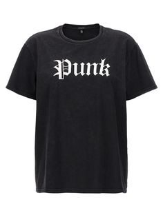 'Punk boy' cotton, crewneck t-shirt with deliberately ruined print. Composition: 100% cotton Slogan T-shirt For Alternative Fashion, Edgy Cotton T-shirt With Logo Print, Punk Style Tops With Logo Print And Relaxed Fit, Punk Style Relaxed Fit Top With Logo Print, Punk Style Cotton T-shirt With Slogan, Distressed Punk T-shirt, Emo Graphic Print Crew Neck T-shirt, Crew Neck Cotton T-shirt With Punk Style, Edgy Band Logo Crew Neck T-shirt