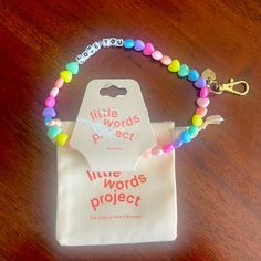 a little word's project beaded bracelet on a bag