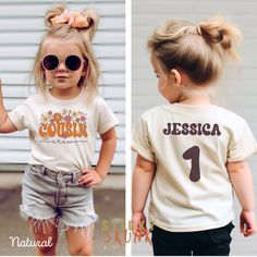 These matching cousin crew shirts are the perfect outfit for your next family vacation or party! These work as stand-alone tees and can be customized for the extended family. 🦨 --- ABOUT THIS ITEM --- ✦ 100% super soft cotton (fiber content may vary for different colors) ✦ Lightweight fabric ✦ Popular choice! ✦ T-shirts are Bella+Canvas, baby bodysuit is Rabbit Skins brand - please see size charts for details!   🦨 --- SIZING --- ✦ Please consult the size charts before purchase to ensure a grea Personalized Family Matching T-shirt For Summer, Playful Summer Family T-shirt, Family Matching Cotton T-shirt With Custom Name, Family Matching Custom Name Cotton T-shirt, Family Matching Name Print T-shirt For Summer, Custom Name Cotton T-shirt For Family Matching, Cute Personalized Crew Neck T-shirt, Family Summer T-shirt With Name Print, White Short Sleeve Tops With Custom Name