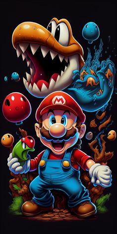 an image of mario and other cartoon characters