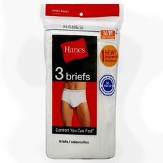 Basic white men's brief with a comfort fit band Waist Size: 32-34 in