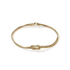 Love Knot Bracelet, Gold, 1.8MM|BUGG900776 Elegant Bracelets With Interwoven Design As Gift, Elegant Bracelets With Interwoven Design For Gift, Elegant Braided Bracelets As Gift, Adjustable Interwoven Bracelets As Gift, Knot Bracelet Gold, Love Knot Bracelet, Gold Knot Bracelet, Knot Jewelry, Double Chain Bracelet