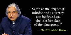 an old man sitting in front of a black background with a quote from dr abul kalam