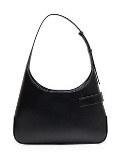 Black leather shoulder bag. One adjustable handle. Inside zipper pocket. Interior magnetic closure. Metal buckle on front. Logo plaque on the side. Width:35 Height:23 Depth:6Gender: WomenMaterial: OUTSIDE:100% CALFSKINColor: BlackMade in: ITProduct ID: 215492 767785*Import tax/duty will be calculated at checkout (If applicable) Leather Baguette Bag With Adjustable Handle For Formal Occasions, Formal Leather Baguette Bag With Adjustable Handle, Black Leather Baguette Bag With Adjustable Handle, Modern Leather Hobo Bag With Adjustable Handle, Modern Baguette Bag With Adjustable Handle, Business Shoulder Bag With Adjustable Handle, Modern Office Shoulder Bag With Adjustable Handle, Modern Office Hobo Bag With Single Shoulder Strap, Modern Satchel Hobo Bag With Adjustable Handle