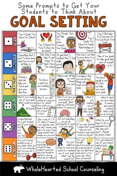 the goal setting poster for students to think about their school's goals and how they are