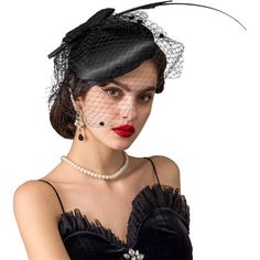 Black Birdcage Veil Material: Mesh, Organza,Plastic Beads,Crystals And Fabric Black Veil Size: This Vintage Style Veil Headband Is Free Size And Fits All Women A Great Veil Fascinator Headband For Wedding, Tea Party, Cocktail, Easter,Derby Race,Victoria Costume,1920s Gatsby Party, Church, Carnivals, Halloween, Festival And Other Special Occasions This Vintage Fascinator Will Be A Great Gift For Your Daughter, Mother, Grandmother, Friends, Sisters, Colleague And Yourself On Valentine's Day,Hallow 50s Tea Party, Pillbox Hat With Veil, Janet Snakehole, Vintage Style Veil, Victoria Costume, Black Birdcage Veils, Veil Fascinator, Pink Floyd Vintage, Unique Veil