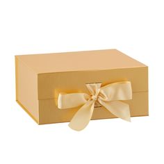 an open box with a bow on it