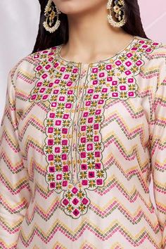 Shop for Punit Balana Pink Chanderi Silk Geometric Bandhani Print Kurta Set for Women Online at Aza Fashions Bohemian Pink Traditional Wear With Printed Motifs, Pink Bohemian Traditional Wear With Printed Motifs, Festive Pink Kurta With Block Print, Pink Block Print Straight Kurta, Pink Straight Kurta With Block Print, Pink Semi-stitched Block Print Traditional Wear, Pink Block Print Traditional Wear For Navratri, Pink Traditional Wear With Block Print For Navratri, Festive Pink Block Print Kurta