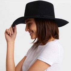 Nwt 100% Wool, One Size Fits Most Packable And Foldable For Travel Smoke-Free Home, No Modeling Casual Black Fedora For Everyday, Black Brimmed Fedora For Everyday, Classic Black Fedora For Fall, Everyday Black Brimmed Fedora, Casual Brimmed Hat For Work, Casual Spring Hats For Work, Casual Spring Workwear Hats, Black Fedora With Curved Brim For Everyday, Black Curved Brim Fedora For Everyday Wear