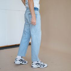 Cool vintage 90s straight fit jeans in light blue denim by Rifle. Reworked: patch on crotch, please check pictures. Such cool vintage piece, absolutely love! Size W40. Waist measured approx 41inch. Model usually wears size M for slim fit,L for relaxed fit, is 6ft2/189cm tall. Great condition but keep in mind that it is vintage item and signs of natural wear/age might appear. If you have any questions about item don't hesitate to message us.  When buying from HungerVintage you support small susta 90s Style Light Wash Jeans For Streetwear, Straight Leg Light Wash Cargo Jeans For Streetwear, Light Blue Jeans With Five Pockets For Streetwear, 90s Style Light Wash Streetwear Bottoms, Light Blue Relaxed Fit Jeans For Streetwear, Urban Style Light Wash Rigid Denim Cargo Jeans, Urban Light Wash Rigid Denim Cargo Jeans, Light Blue Straight Leg Jeans For Streetwear, 90s Style Light Wash Relaxed Fit Jeans