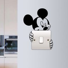 Mickey Mouse Wall Sticker Switch Vinyl Decal Funny Lightswitch Kids Room DIY Disney Kids Rooms, Simple Wall Paintings, Mickey Mouse Wall, Light Switch Sticker, Selfie Wall, Switch Sticker, Creative Wall Painting, Diy Wall Painting, Diy Wand