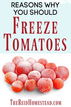 freeze tomatoes with the words, 10 reason why you should freeze them and how to use them