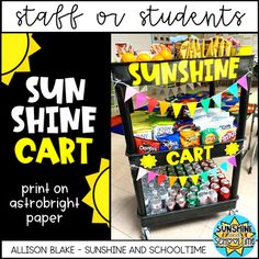 the sun shine cart is on display for students to learn how to write and draw