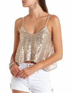 Sequin Cami Top, Cropped Tees, Eras Tour Outfit, Everyday Clothes, Money Talks, Dresses Outfits, Dressy Tops, Summer Clothing, Bustiers