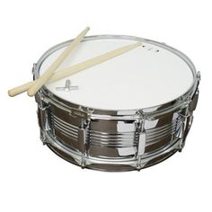 a drum with two sticks sticking out of it