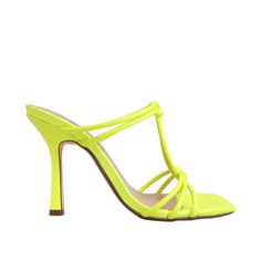 Vegan leather upper with man made sole Slip-on styling Heel measures approx. 3.5" H Imported Elegant High Heels, Lemon Drop, Comfortable Flats, Neon Yellow, Leather Heels, Me Too Shoes, Women's Shoes, Timeless Elegance, Make It Simple