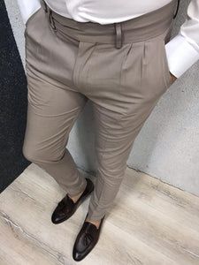 Mens Pleated Pants, Trouser Men, Cream Outfit, Formal Men Outfit, Smart Casual Wear, Cream Pants, Mens Clothing Store, Slim Fit Dress Pants, Canvas Pants