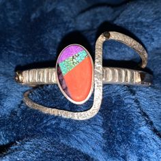 Authentic Super Fabulous 6 1/4” Vernon Begaye 14k/Sterling Silver Cuff Bracelet With Turquoise, Coral, Sugalite And Obsidian Inlay. 14k Adorn Parts Of The Bracelet Expertly Crafted By This Well Respected Native American Silversmith This Bracelet Weighs Over 56 Grams And Is Lovely Addition To Your Jewelry Collection. Or Makes A Wonderful Gift! Sterling Silver Cuff Bracelet, Sterling Silver Cuff, Silver Cuff Bracelet, 925 Jewelry, Silver Cuff, Cuff Bracelet, Native American, Silver Gold, Jewelry Collection