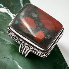 Brand New Never Worn Bloodstone Handcrafted Ring In An Antique Setting Size 8 Nwot 925 Sterling Silver Overlay Add This Beautiful Ring To Your Jewelry Collection!! If You Have Any Questions Please Feel Free To Ask. Box 7 Bloodstone Ring, Handcrafted Rings, Beautiful Ring, Womens Jewelry Rings, Sterling Silver Ring, Lady In Red, Beautiful Rings, Silver Ring, Jewelry Collection