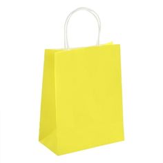 a yellow shopping bag on a white background