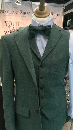 Our Sea & Green Tweed Suits first outing from the shop at #TheScottishWeddingShow  #springcollection #bluewedding Green Tweed Suit, Green Tweed, Winter Vintage, Clothing Inspiration, Sea Green, Blue Wedding, Spring Collection, Wedding Suits