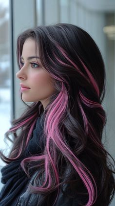 Kpop Hair Color Ideas, Balayage Pink Hair, Balayage Pink, Highlights Subtle, Kpop Hair Color, Pink Hair Highlights, Pink Hair Ideas, Pink Hair Color Ideas, Pink Hair Color