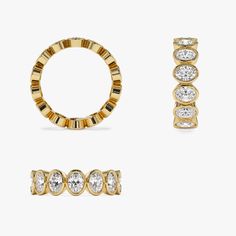 Oval Diamonds: 14 Pcs 4.5 x 3.25 MM Total CTW: 2.75 Carat Diamond Color-Clarity: E-F Color VS Clarity Setting Type: Bezel Setting FEATURES Made to Order. Gold KT: 14K (18K or Platinum upon Request) Custom Gold Color: Rose Gold, Yellow Gold, White Gold Finger Size 3 - 9 (Larger Sizes Upon Request) This piece is made to order and will ship approximately 7-14 Business Days from when the order is placed. Local Jewelry, Wrap Rings, Oval Diamond, Bezel Setting, Eternity Bands, Diamond Gemstone, Precious Metals, Lab Grown Diamonds, Jewelry Stores