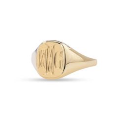 Cushion Signet | Over The Moon Luxury 22k Gold Signet Ring For Anniversary, Luxury Sapphire Signet Ring As Promise Ring, 14k Yellow Gold Rectangular Jewelry, Modern Gold Signet Ring Stamped 14k, Classic Oval Signet Ring For Formal Occasions, Elegant Formal Rings With Rounded Edges, Elegant Rings With Rounded Edges For Formal Occasions, Gold Rings With Cushion Cut And Polished Finish, Refined Gold Rings As Gifts