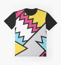 a t - shirt with an abstract design on the front and back, all over print