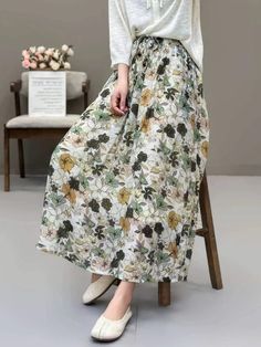 Sku CY-!125616 Material Cotton Style Elastic waist Feature Floral Print Neckline / Occasion Casual, Vintage Seasons Spring, Summer Type Skirt Color 1,2,3,4,5,6 Size L/XL Size Chart: Please consult the size chart we provide for this item's measurements to help you decide which size to buy. Please note: There may be 1-3cm difference due to manual measurement CM Waist Length L/XL 70-106 86 Spring A-line Bottoms With Elastic Waistband, Floral Print Non-stretch High Waist Skirt, Spring Casual A-line Bottoms, Casual Waist-length Pleated Skirt, Green A-line Spring Bottoms, Green A-line Bottoms For Spring, Summer A-line Bottoms With Elastic Waistband, Casual High Waist Skirt With Floral Print, Casual High Waist Floral Print Skirt