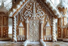 some very pretty little houses made to look like gingerbread