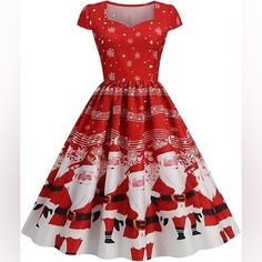 Christmas Swing Dress Retro Printed Large - Santa Clause Red Nwot Brand New Out Of The Package No Tags. Size Large Companies Size Charge Listed In Photos. Inventory:A003 Dress Retro, Santa Clause, Retro Dress, Swing Dress, Lady In Red, Santa Claus, Womens Dresses, Brand New, Tags