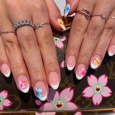 Short Island Nails, Cute Hawaiian Nails, Cruise Nails, Beachy Nails