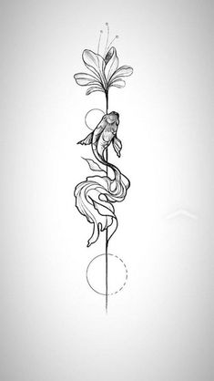 Unalome Tattoo, Pisces Tattoos, Tattoo Zeichnungen, Inspiration Tattoos, Koi Fish Tattoo, Spine Tattoos For Women, Celtic Tattoos, Spine Tattoos, Skull Tattoos