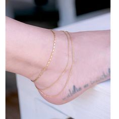 Here is our layered ankle chain with all its delicate and elegant style adding an eye catching beauty to your outlook! Simple and chic multilayered anklet is made with three layers of curb and cable chain dropping down your ankle to your foot. This also may upgrade your high heels and stilettos during the winter. Layering anklets are also a good complementary for boho summer brides with a barefoot beach wedding. We recommend to get as a pair to complete your bridal style. * Multilayered anklet i Summer Party Anklet With Chain Detail, Dainty Summer Party Anklets, Dainty Chain Bracelet For Party, Adjustable Chain Anklet For Summer Parties, Dainty Summer Party Bracelets, Gold Chain Anklets For Summer, Trendy Gold Ankle Wrap Anklets, Gold Chain Bracelet For Summer, Summer Gold Chain Bracelet