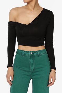 Lynley One Shoulder Long Sleeve Crop Top BLACK_1 Trendy Stretch Off-shoulder Top For Party, Trendy Fitted One Shoulder Crop Top, Stretch One-shoulder Crop Top, Trendy One-shoulder Crop Top For Spring, Chic One-shoulder Crop Top For Night Out, One-shoulder Crop Top For Night Out In Summer, One Shoulder Crop Top For Night Out In Summer, One-shoulder Crop Top For Summer Night Out, One Shoulder Crop Top For Summer Nights