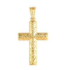 This 14K yellow gold fancy cross is the perfect way to honor your religion. A classic gift for any religious occasion with gorgeous golden tones in a c shape statement design.The simple look makes it perfect for everyday wear, whether on its own or layered with other delicate necklaces14K Yellow GoldDimensions: 15 x 30 Fancy Cross, Unicorn Pendant, Gold Cross Pendant, Beaded Pendant Necklace, Birthstone Pendant, Silver Gifts, Cross Charms, Gold Cross, Moon Pendant