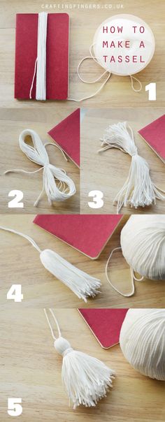 how to make tassels with yarn and cotton - step by step instructions for making tassels