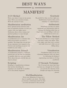 How To Clear Subconscious Mind, Best Ways To Manifest, Best Way To Manifest, Manifestation Printable, Ways To Manifest, Manifestation Meditation, Spiritual Journals, Self Care Bullet Journal