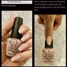 OPI, “Put It In Neutral” Opi Nail Colors, Milky Nails, Opi Nail Polish, Opi Nails, Classy Nails, Chrome Nails, Nail Polishes