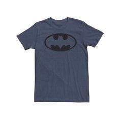 a blue batman t - shirt with the logo on it