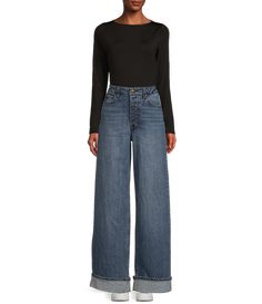 Cuffed Denim Jeans, Cuffed Jeans, Stylish Clothes, Leg Cuffs, Dillard's, Wide Leg Jeans, Leg Jeans, Stylish Outfits, Denim Jeans