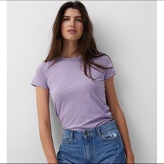 Super Soft And Comfortable Womens Vince Tshirt. Nwt Trendy Purple Everyday Top, Casual Purple Top For Everyday, Everyday Purple Short Sleeve Tops, Purple Tops For Everyday Spring Wear, Purple Everyday Spring Tops, Purple Everyday Spring Top, Lilac Tshirt Outfits, Everyday Purple Crew Neck T-shirt, Purple Crew Neck T-shirt For Everyday