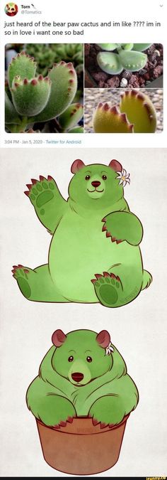 an image of a green bear sitting on top of a cupcake