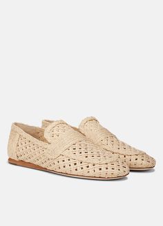 Davis Raffia Loafer in Loafers & Flats | Vince Elegant Spring Loafers With Woven Sole, Slip-on Loafers With Woven Sole And Flat Heel, Classic Slip-on Loafers With Woven Sole, Classic Loafers With Woven Sole, Classic Loafers With Woven Sole And Flat Heel, Woven Leather Slip-on Loafers With Flat Heel, Chic Slip-on Loafers With Woven Sole, Textured Sole Loafers For Summer, Summer Loafers With Textured Sole