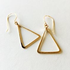 Triangle Earrings Gold Triangle Earrings Silver Triangle Minimalist Triangle Jewelry, Minimalist Triangle Nickel-free Earrings, Gold Triangle Minimalist Earrings, Minimalist Triangle Hoop Earrings As Gift, Minimalist Nickel-free Triangle Earrings, Minimalist Metal Plug Earrings For Everyday, Minimalist Gold Triangle Earrings, Hypoallergenic Triangle Earrings For Gift, Minimalist Metal Teardrop Earrings For Pierced Ears