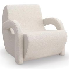 a white chair with an armrest and arms that are shaped to look like a reclining