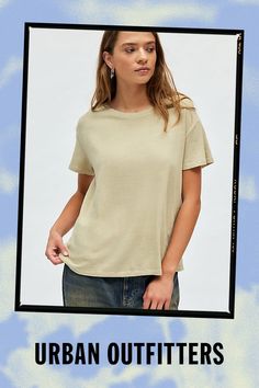 Better-than-basic BDG oversized t-shirt in a relaxed, sloppy fit we love. In a washed-soft cotton featuring a crew neckline, drop shoulders for a slouchy vibe and asymmetric side-seam for an elevated t-shirt look. Only at Urban Outfitters. Features BDG oversized t-shirt Essential crew neck t-shirt Pigment dyed, washed-soft knit Crew neckline with drop shoulders and short sleeves Asymmetric side-seams Relaxed fit Regular length UO exclusive Content + Care 100% Cotton Machine wash Imported Size + Oversized T Shirt, Oversized Tee, Oversized Tshirt, Soft Knits, Crew Neckline, Neck T Shirt, Urban Outfitters, Fitness Models, Short Sleeves