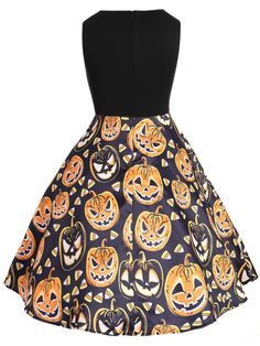 Shipping Fee: Free Shipping Worldwide Color: Black Pattern: Pumpkin Print Length: Knee-Length Waist Type: High Waist Gender: Women Occasion: Casual Pumpkin Print High waist big skirt dress Vintage and fashion style Soft and comfortable to wear Perfect for casual wear Package Content: 1 x Women Dress Size: There are 6 sizes? (L/XL/2XL/3XL/4XL/5XL) available for the following listing. please allow 1-2cm differs due to manual measurement, thanks (All measurement in cm and please note 1cm=0.3937inch 1950's Dresses, Big Skirt, Big Skirts, Pumpkin Dress, Yoke Dress, Plus Size Halloween, Standard Dress, Pin Up Dresses, Plus Size Vintage